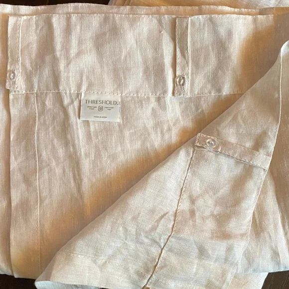 Threshold 100% Linen Light Filtering Curtain Panels - Picture 5 of 5